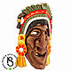 Carved mask made of wood 'Aztec merchant'. Interior masks. Carved masks from Serg Bula. Online shopping on My Livemaster.  Фото №2