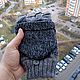 Митенки перчатки мужские без пальцев на подкладке цвет серый. Митенки. Shop Time. Ярмарка Мастеров.  Фото №4