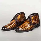 Обувь ручной работы handmade. Livemaster - original item Genuine crocodile leather men`s boots, spring/autumn model.. Handmade.