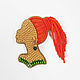 Beaded brooch red-haired Girl with braids in green, girl with dreadlocks. Brooches. Zveva. Online shopping on My Livemaster.  Фото №2