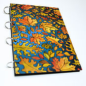 Канцелярские товары handmade. Livemaster - original item Copy of Notepad wood cover A4 "Leaf fall". Handmade.