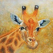 Картины и панно handmade. Livemaster - original item Giraffe painting, oil painting on potali. Handmade.