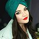 Чалма из замши «Изумруд». Чалмы. SOFIE ACCESSORIES. Интернет-магазин Ярмарка Мастеров.  Фото №2