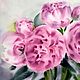 painting peonies pink. Bouquet of flowers in the bedroom in Provence style. Pictures. Olga Ermakova art. My Livemaster. Фото №4
