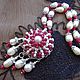Collar 'Frambuesa postre' (rubin, perlas). Necklace. Pani Kratova (panikratova). Ярмарка Мастеров.  Фото №4