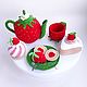 Order Knitted sweets 'Strawberry'. KnitOK. Livemaster. . Doll food Фото №3