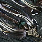 Украшения handmade. Livemaster - original item Feather earrings in natural shades. Handmade.