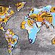 Карта мира Птица в русском узоре, Карты мира, Новосибирск,  Фото №1