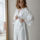 Robe made of natural silk and lace long white. Robes. Delicate Clothing Store (Daria). My Livemaster. Фото №4