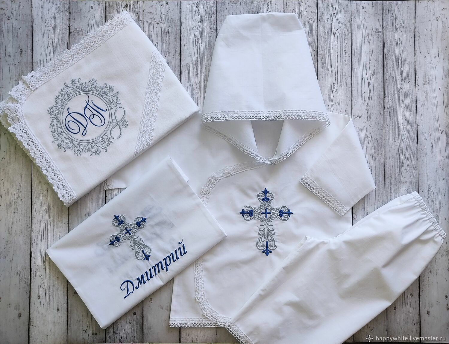 Крестильные наборы для мальчиков с рубашкой и полотенцем от ЛиноБамбино