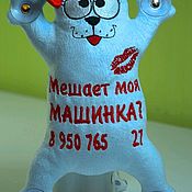 Куклы и игрушки handmade. Livemaster - original item Simon the cat in the car on suction cups. Handmade.