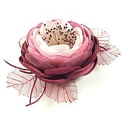 Украшения handmade. Livemaster - original item Dawn Cherry. Brooch - handmade flower made of fabric. Handmade.