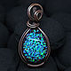 Copper pendant with blue opals. Drop. Laboratory opals in resin. Pendants. Mosaic Opal (mosaicopal). Online shopping on My Livemaster.  Фото №2