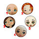 Заказать Рисуем Лицо текстильной кукле Набор трафаретов. Dollfaces. Ярмарка Мастеров. . Интерьерная кукла Фото №3