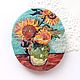 Brooch pendant based on the painting In van Gogh's Sunflowers, Brooches, Kemerovo,  Фото №1