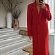 Красное пальто длинное женское из 80% шерсти с хлопком. Пальто. Rita8481ska. Интернет-магазин Ярмарка Мастеров.  Фото №2