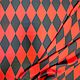 Ткань чёрно-красные ромбы, Ткань красно-черные ромбы, Ткани, Москва,  Фото №1