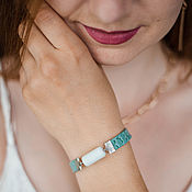 Украшения handmade. Livemaster - original item Women`s bracelet with a stone amazonite is a Mint color. Handmade.