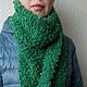шарф, шарф зелёный, шарф вязаный, шарф зелёный, букле, шарф длинный, изумруд, изумрудный.ю трилистник, шарф большой зелёный, зелёный, мягкий шарф, шарф спицами, шарф 2 метра, зимний шарф, зима