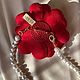 Колье «Опера» с жемчугом Майорка 10 мм и цветком из 100% шёлка. Колье. MY SILK FLOWER. Интернет-магазин Ярмарка Мастеров.  Фото №2