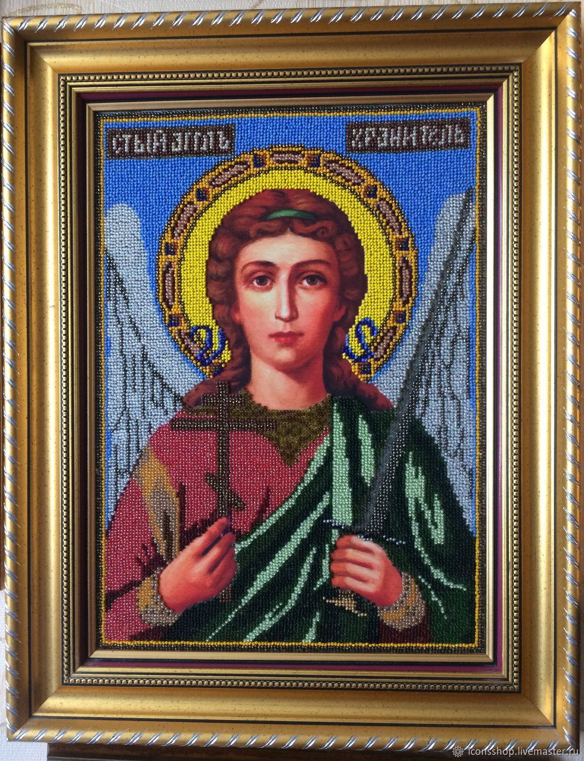 Икона Ангел Хранитель Оберег картина вышитая бисером в интернет ...
