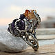 925 Sterling Silver Ring with natural citrine and amethyst IV0100. Rings. Sunny Silver. My Livemaster. Фото №4