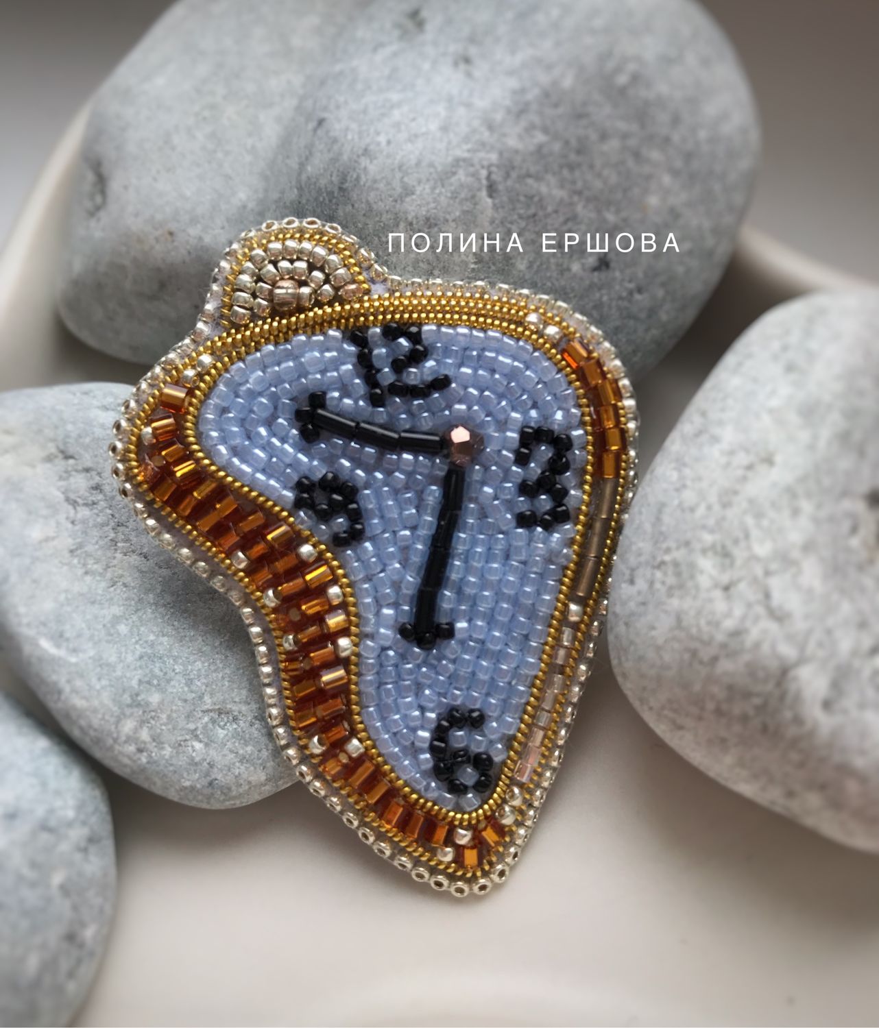 Брошь из бисера Часы Дали – купить онлайн на Ярмарке Мастеров – QPXZARU ...