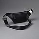 Order Men's leather waist bag 'Sigma S' (Black). DragonBags - Rucksack leather. Livemaster. . Waist Bag Фото №3