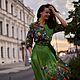 Платье-рубашка из Итальянского штапеля «Green world”, Платья, Москва,  Фото №1
