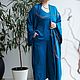 Шелковый халат-кимоно «Birusa”для полных. Платья. Александра Майская. Интернет-магазин Ярмарка Мастеров.  Фото №2