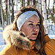Повязка на голову вязаная из пуха норки серая на весну. Повязки. Natural-. Интернет-магазин Ярмарка Мастеров.  Фото №2