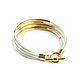 White leather bracelet 'Radiance' bracelet gift March 8, Braided bracelet, Moscow,  Фото №1