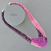 Украшения handmade. Livemaster - original item Amethyst, pink and fuchsia - beaded necklace. Handmade.