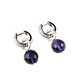 Earrings with amethyst and cubic zirconia, silver amethyst earrings, Earrings, Moscow,  Фото №1