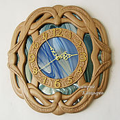 Для дома и интерьера handmade. Livemaster - original item Wall clock wooden carved mirror. Handmade.