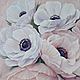 Gentle trembling white flowers oil painting anemones. Pictures. marselart. My Livemaster. Фото №5