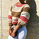 Вязаный свитер крупной вязки. Свитеры. Knit by Heart - Вязаная одежда 富. Интернет-магазин Ярмарка Мастеров.  Фото №2