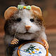мышка вышивальщица. Кукольная еда. The Pumpkin Mouse (Ксения). Интернет-магазин Ярмарка Мастеров.  Фото №2