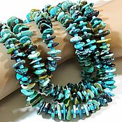 Материалы для творчества handmade. Livemaster - original item Turquoise beads chips. 10 pcs. Handmade.