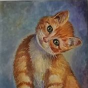 Картины и панно handmade. Livemaster - original item Painting as a gift Author`s painting Watercolor painting Red cat. Handmade.