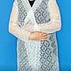 280 кардиган пуховый ажурный вязаный женский белый одежда. Кардиганы. Пуховый платок Надежда. Интернет-магазин Ярмарка Мастеров.  Фото №2