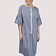 Order Dress shirt blue cotton with flounces. Yana Levashova Fashion. Livemaster. . Dresses Фото №3