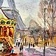 Magical Christmas Paris winter snow city watercolor painting. Pictures. marselart. My Livemaster. Фото №4