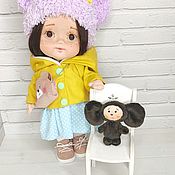 Кукла ручной работы из ткани, интерьерная кукла, двуглазка, тыквоголов