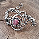 Ruby Flower - Organic Style Silver Wire Wrapped Bracelet. Bead bracelet. Taniri Jewelry. Online shopping on My Livemaster.  Фото №2