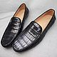 Moccasin mens crocodile leather, black color, under the order!. Moccasins. SHOES&BAGS. Online shopping on My Livemaster.  Фото №2