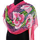 Coral Women's Chiffon Scarf Hand-painted Batik Floral Poppies. Wraps. BATIK&STYLE. Online shopping on My Livemaster.  Фото №2