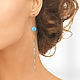 Long earrings with blue stone, sterling silver. Art.№65, Earrings, Moscow,  Фото №1