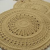 Для дома и интерьера handmade. Livemaster - original item Crocheted round rug made of cord. Handmade.