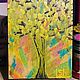 Painting golden tree in multicolored highlights 'Dreaming' 20h15 cm. Pictures. Larisa Shemyakina Chuvstvo pozitiva (chuvstvo-pozitiva). Ярмарка Мастеров.  Фото №6